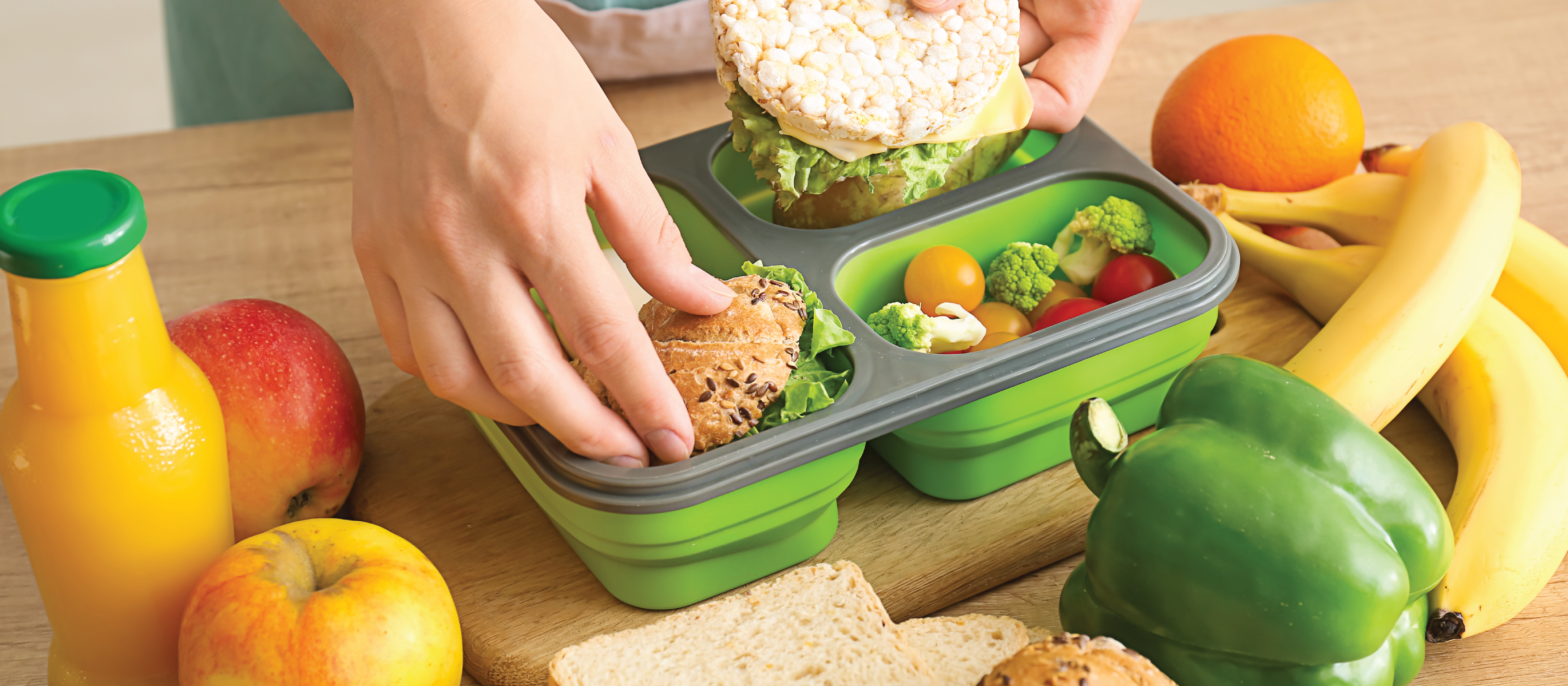 a lunchbox with healthy snacks