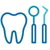 Tooth and dental tools icon